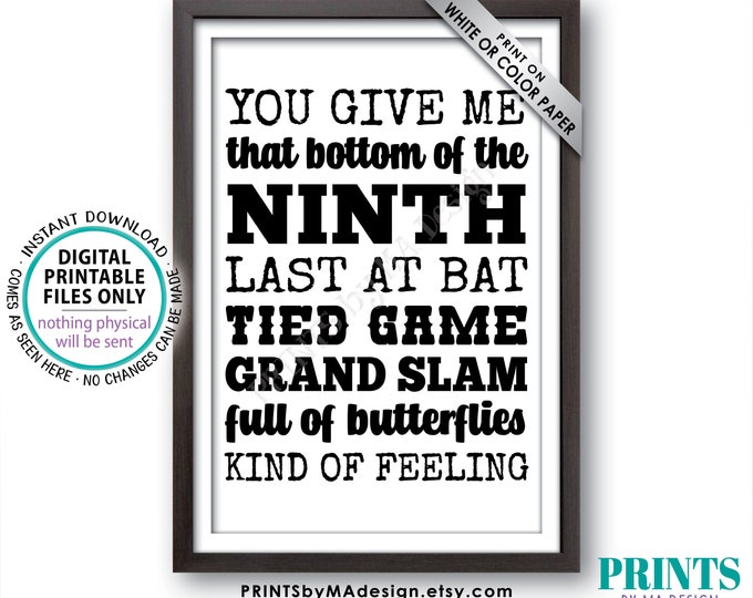 Baseball Wedding Sign, Grand Slam Wedding Reception Decorations, PRINTABLE 24x36” Black & White Baseball Sign <ID>