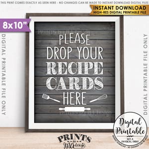 Lascia qui il tuo cartello con la ricetta, consegna della carta della ricetta, addio al nubilato, addio al nubilato, segno di download immediato stampabile in stile lavagna da 8x10"