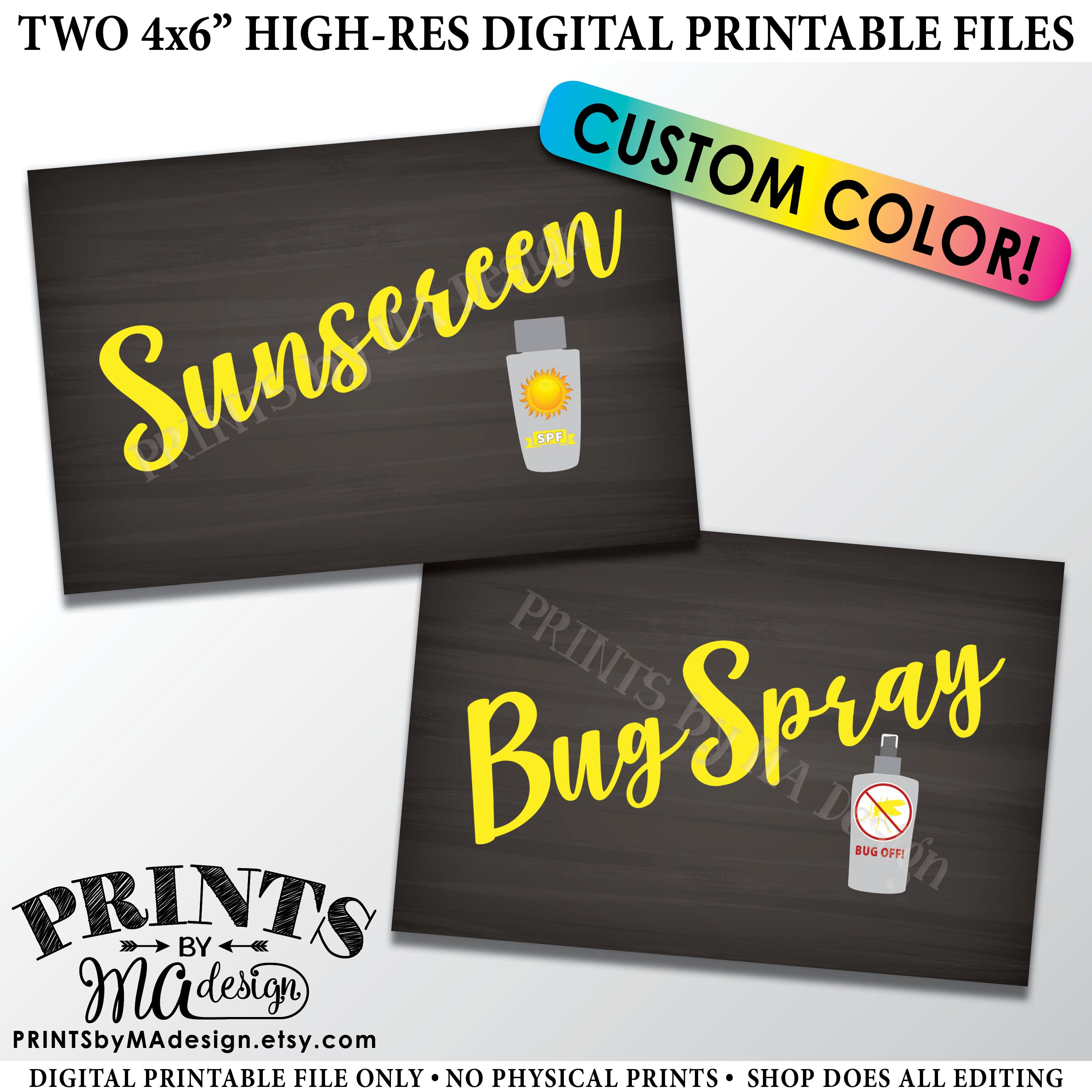 Sunscreen And Bug Spray Signs Graduation Party Decorations Summer