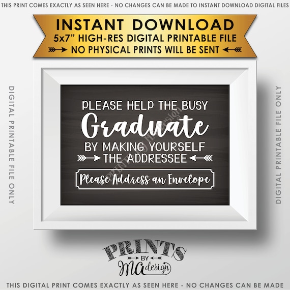 address envelope sign graduation party sign address your own etsy