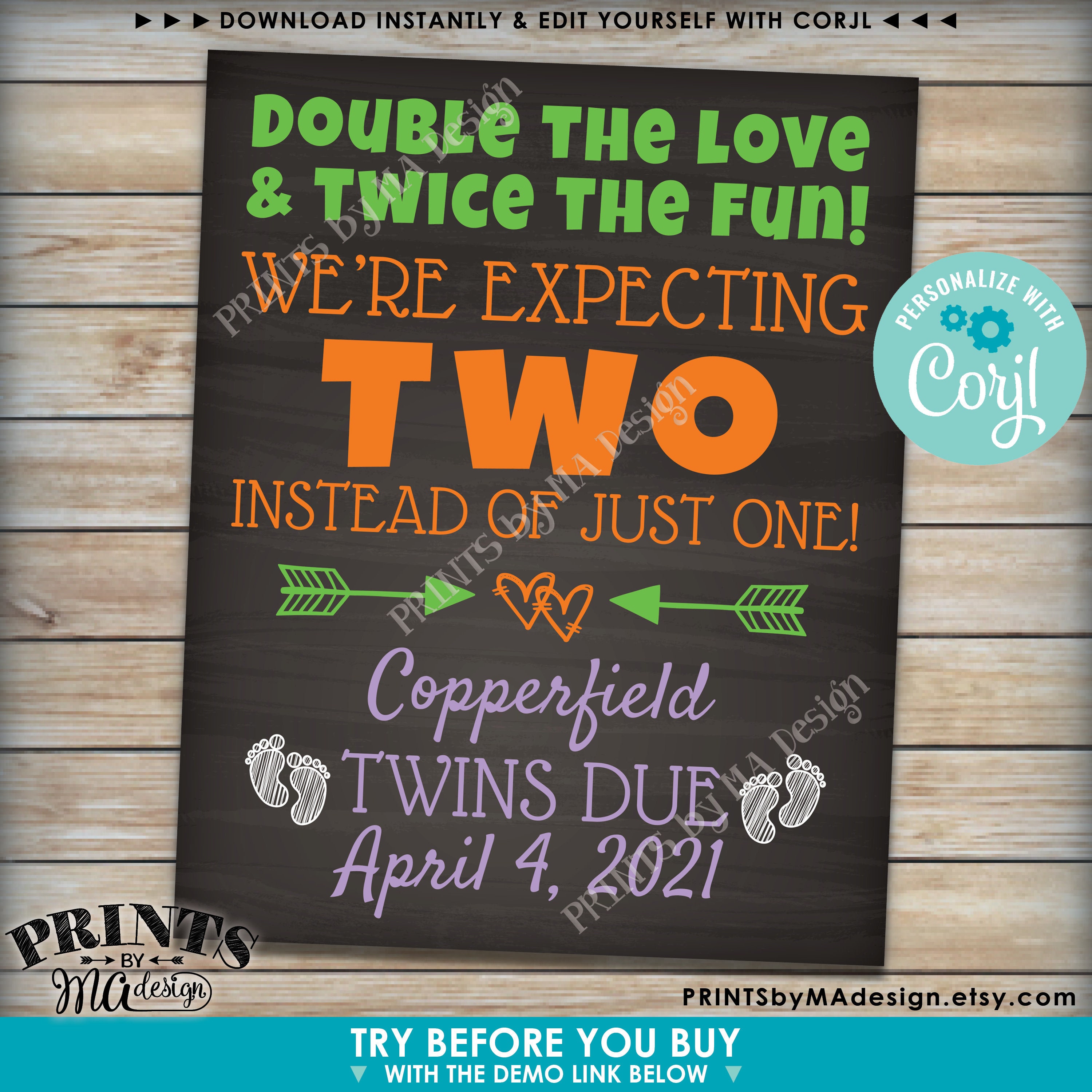 Twins Pregnancy Announcement, Double the Love & Twice the Fun(08)
