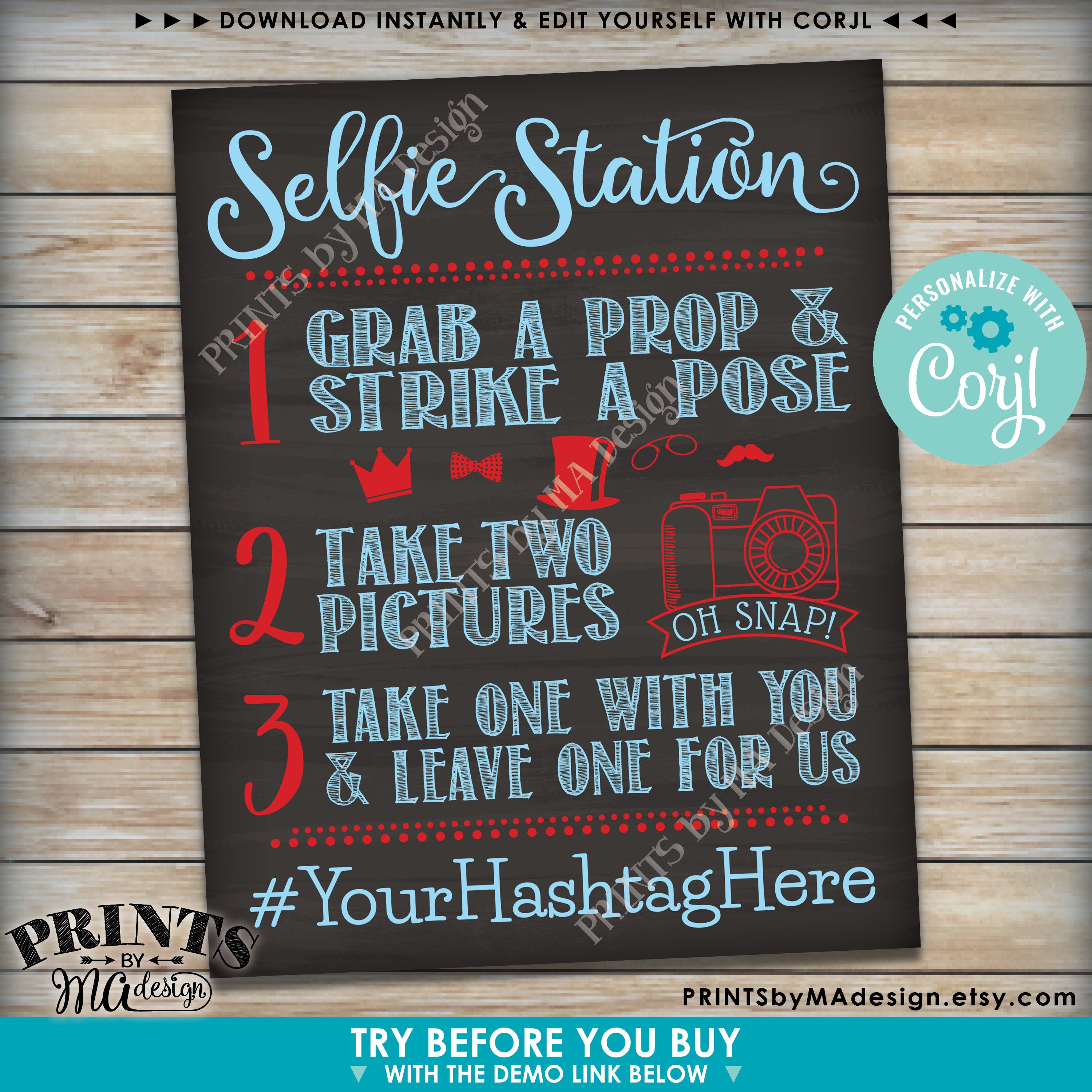 Poster Selfie Booth Selfie Station Sign Free Printable