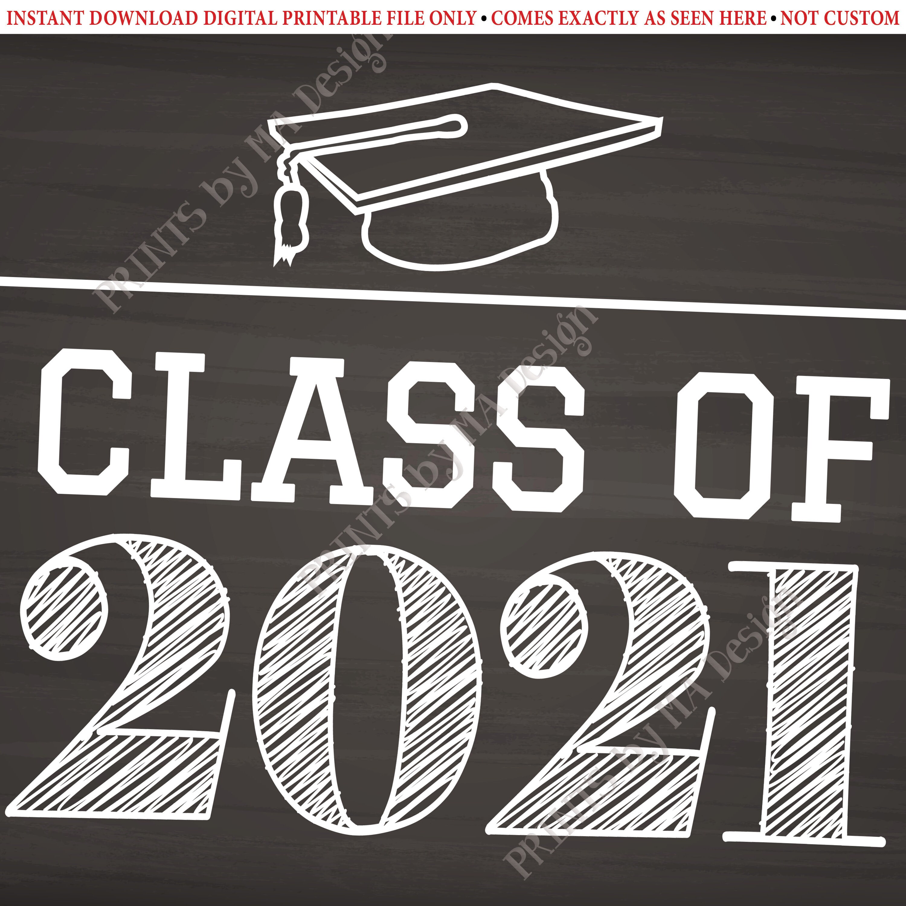 School Sign Photo Prop Digital Download Graduating CLASS OF 2021 Chalkboard Sign PRINTABLE 2021 Graduation Back to School Sign