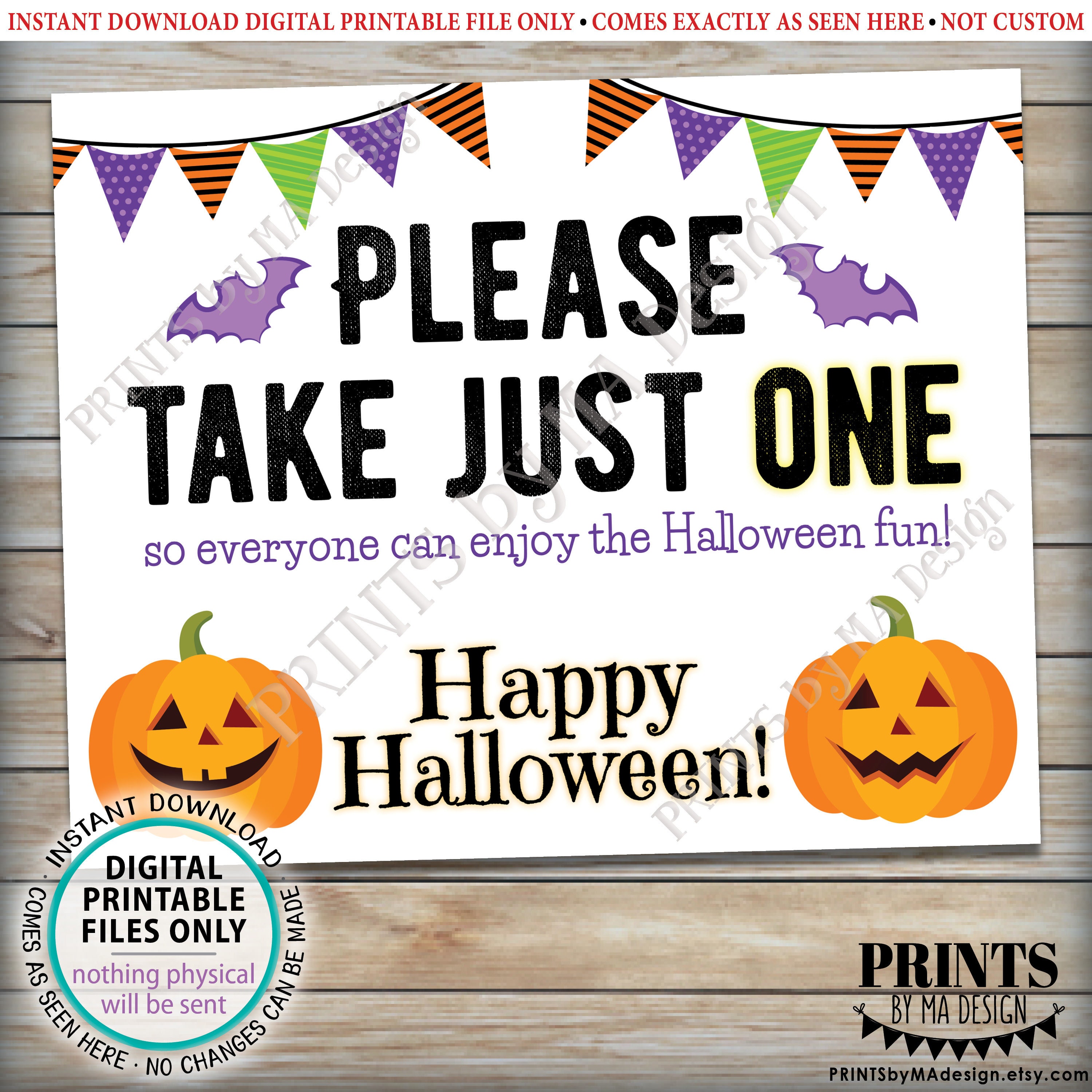 Please Take One Sign Happy Halloween Sign Candy - Etsy