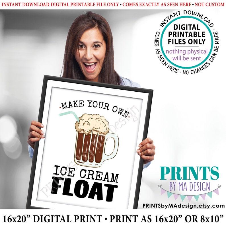Ice Cream Float Sign Build an Ice Cream Float Ice Cream Soda Etsy