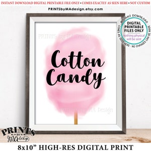 Cotton Candy Sign, Wedding Decor, Birthday Party, Graduation Party, Cotton Candy Station, Pink Cotton Candy Bar, PRINTABLE 8x10” Sign <ID>