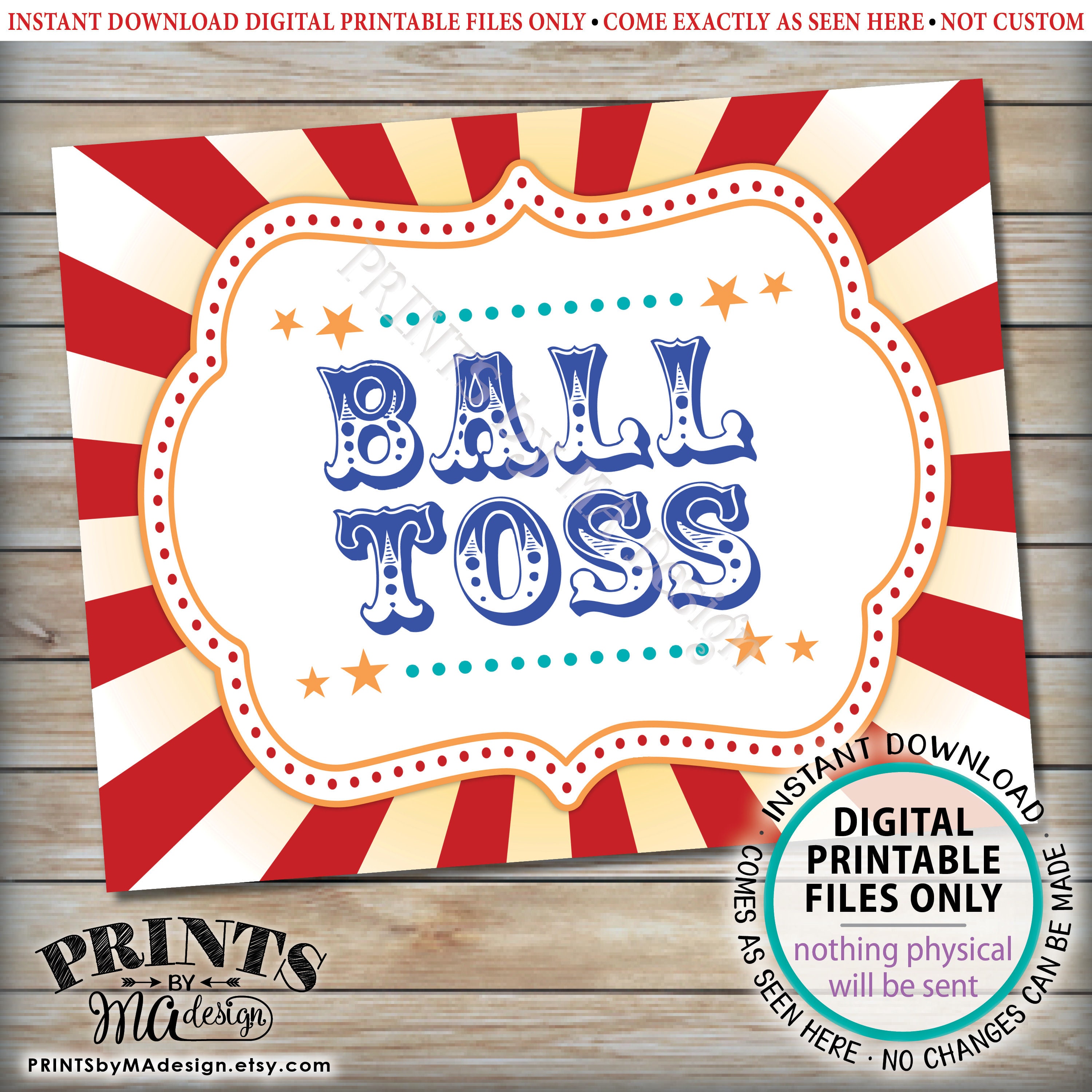 Carnival Signs Carnival Toss Games Budle Pack Ring Toss Ball Toss 