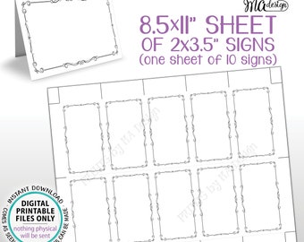 Food Labels, Table Tent Menu Buffet Food Tags, Place Cards, Better With Age, BLANK 3.5x2" Cards on PRINTABLE 8.5x11” Sheet <ID>