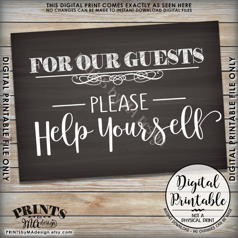 Restroom Sign, Bathroom Basket Sign, Please Help Yourself Sign, Bathroom Sign, Ladies Room, 5x7 Chalkboard Style Printable Instant Download image 2