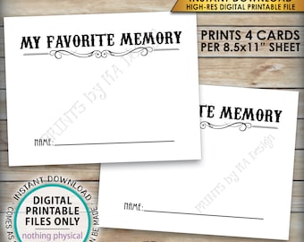 Share a Memory Card, Share Memories, Write Your Favorite Memory, Whiskey Birthday Party Activity, Aged, PRINTABLE 8.5x11" Digital File <ID>