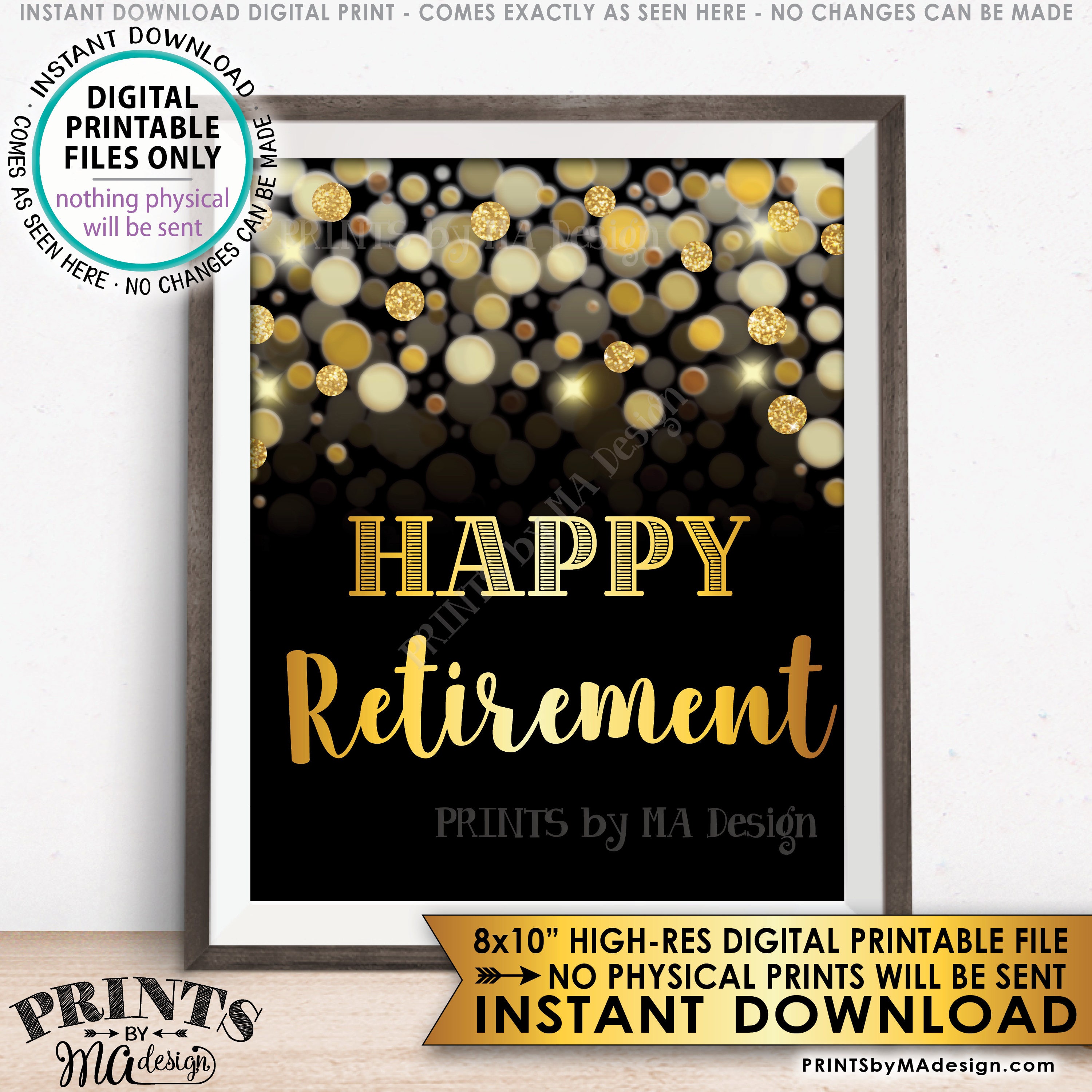 retirement-sign-happy-retirement-party-sign-retirement-celebration-black-gold-glitter-8x10