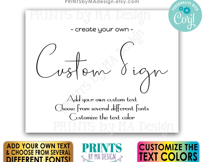 Custom Wedding Sign, Choose Your Text and Colors, One Editable PRINTABLE 8x10/16x20” Landscape Sign <Edit Yourself with Corjl>