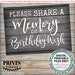 Share a Memory or Birthday Wish Sign, Write a Memory, Share Memories ...