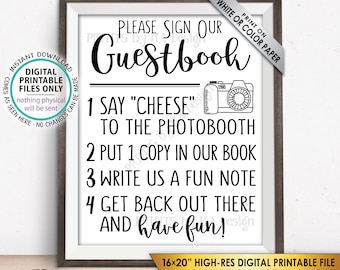 Guestbook Photobooth Sign Add photo to the Guest Book Sign Photo Booth, Get Out and Have Fun, PRINTABLE 8x10/16x20” Guestbook Sign <ID>