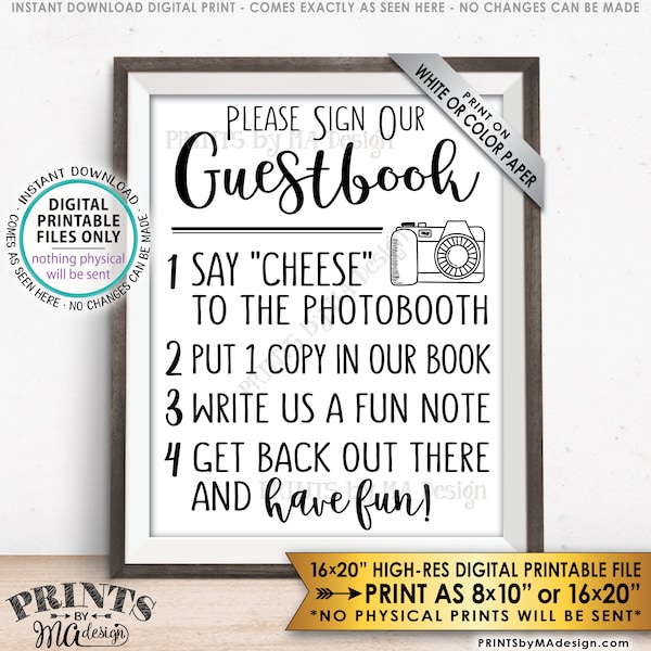 Guestbook Photobooth Sign Add photo to the Guest Book Sign Photo Booth, Get Out and Have Fun, PRINTABLE 8x10/16x20” Guestbook Sign <ID>