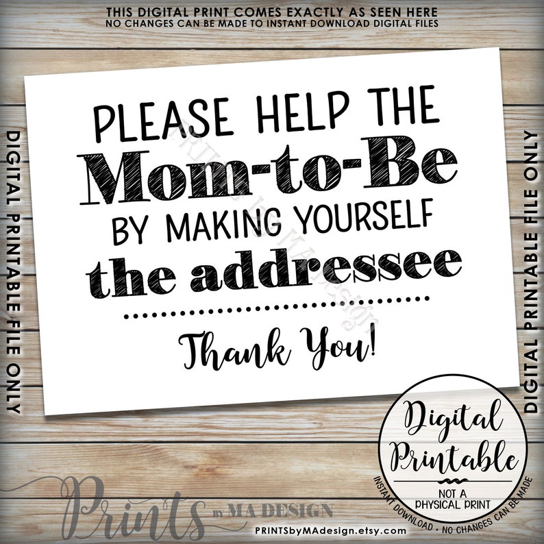 Baby Shower Address Envelope Sign Help the Momtobe Address Etsy