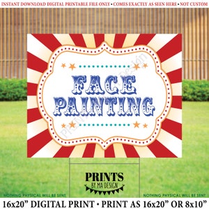Carnival Party Face Painting Sign, Circus Activities, Birthday Party ...