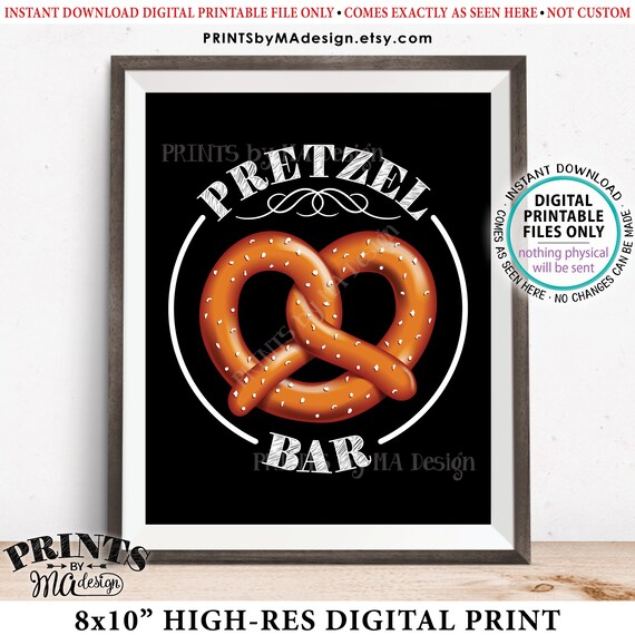 Pretzel Bar Sign Pretzel Station Food Bar Wedding Shower | Etsy
