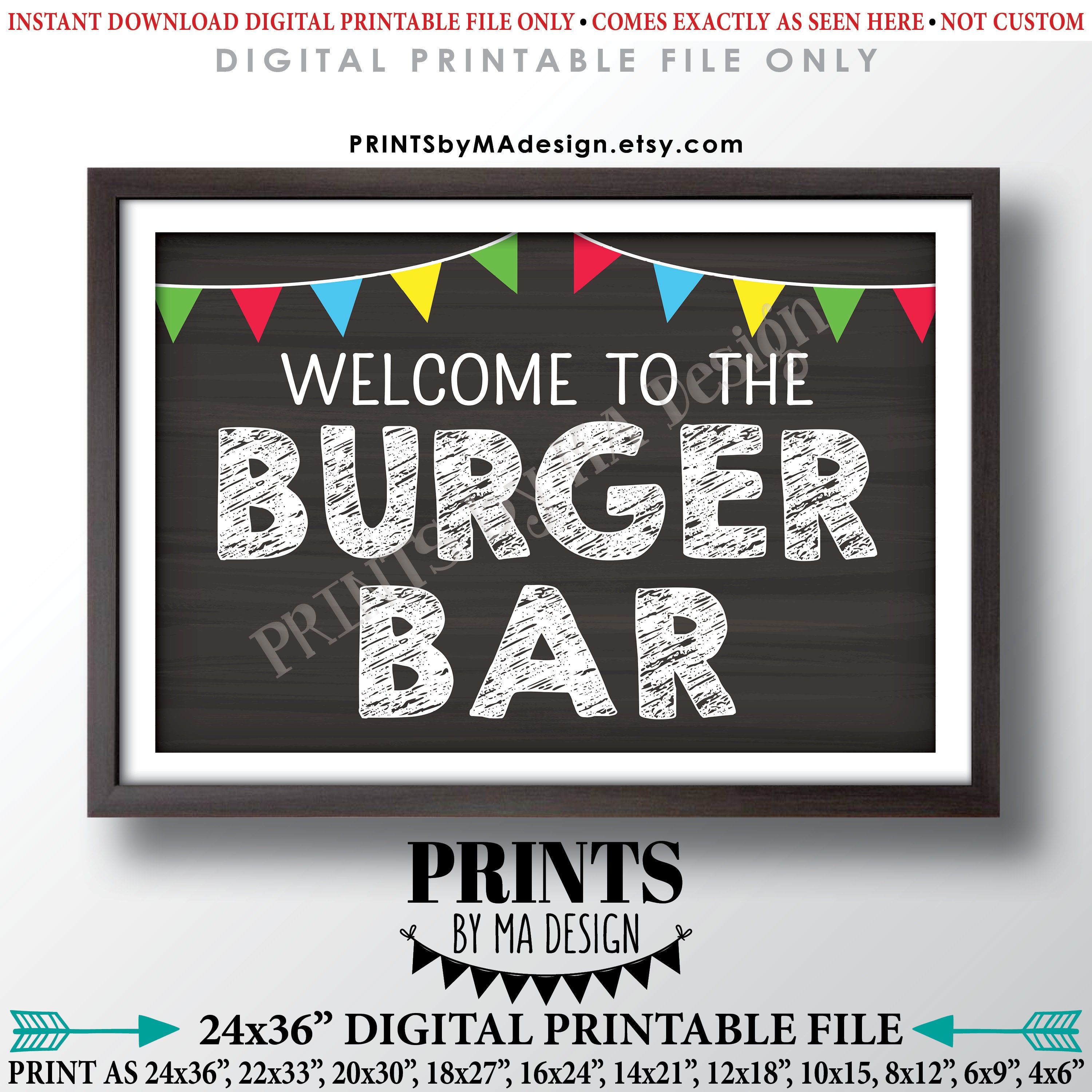 Rustic Bridal Shower Backyard Bbq I Do Bbq Engagement Party Burger Bar Sign Printable Burger Station Sign Engagement Shower Food Sign Party Decor Paper Party Supplies Minyamarket Com