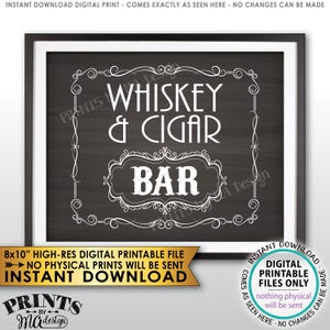 Whisky & Cigar Bar Dekor, Whisky und Cigar Bar Zeichen, Better mit Alter Vintage Whisky Geschenk, Tafel Stil DRUCKBARE 20x10” Zeichen &lt;ID&gt;
