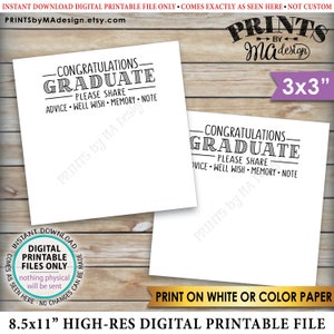 Tarjetas de consejos de graduación, felicitaciones, recuerdos, consejos, buenos deseos, fiesta de graduación, tarjetas de 7,6 cm en hoja imprimible de 21,5 x 28 cm <ID>