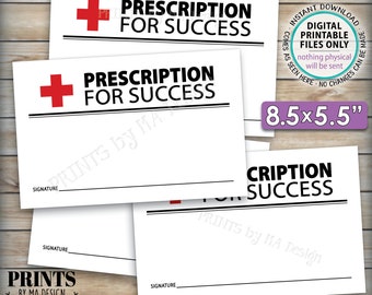 Please Leave Your Prescription for Success, Nurse Advice, Med School Graduation, Retirement, 8.5x5.5" Cards on 8.5x11" PRINTABLE Sheet <ID>