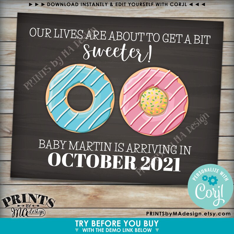 Donut Pregnancy Announcement Our Lives Are About to Get Etsy UK