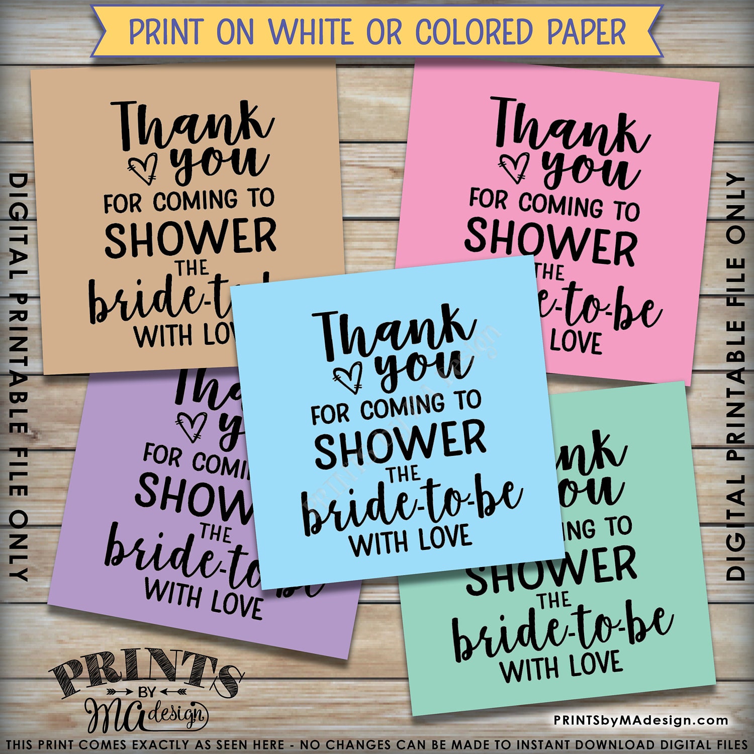 Bridal Shower Thank You Tags Thank You For Coming To Shower The Bride to Be Bridal Shower Tags