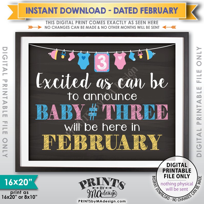 Baby Number 3 Pregnancy Announcement, Expecting Third Child, 3rd Baby ...
