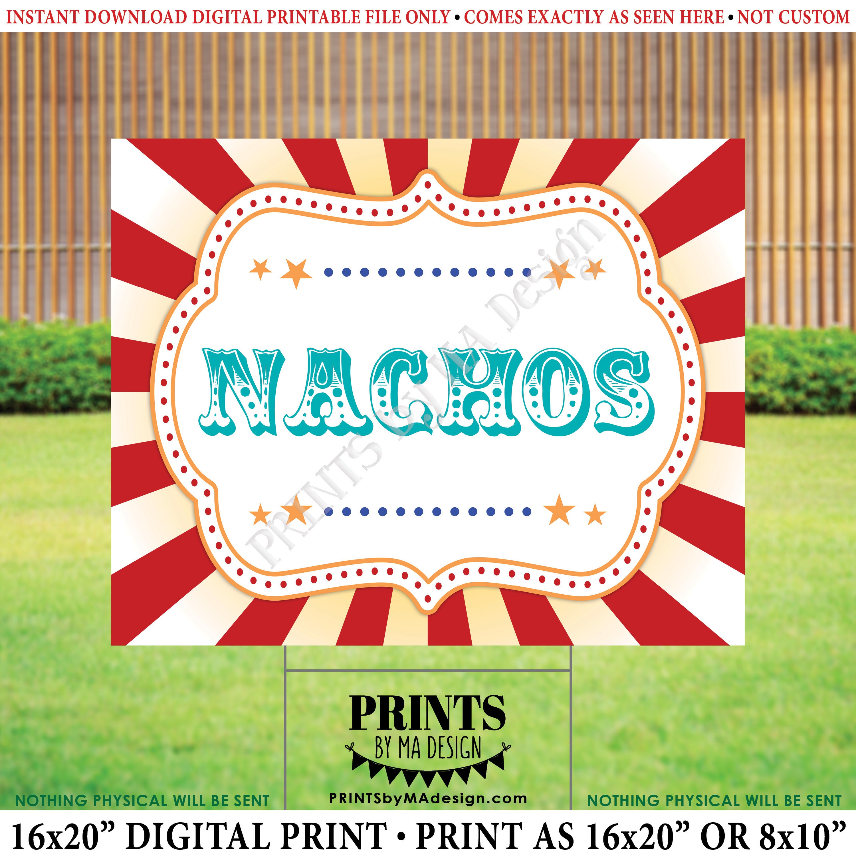 NACHOS Advertising Vinyl Banner – Custom Sizes, Carnival Fair Food Sign, USA Made
