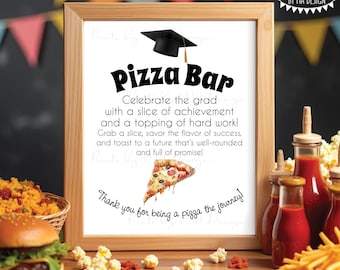 Graduation Pizza Bar Sign, Graduation Pizza Menu, Grab a Slice, Punny Grad Food, PRINTABLE 8x10/16x20” Grad Party Sign, Funny Puns <ID>