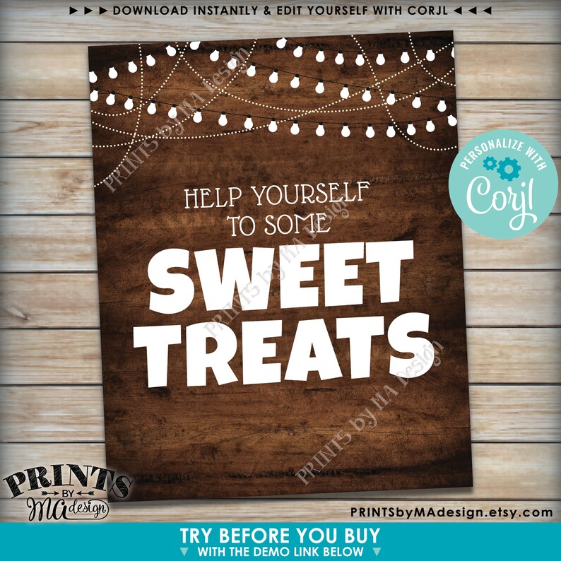 Custom Dark Brown Rustic Wood Style Posters with Lights Choose Your Text Ten PRINTABLE 8x1016x20\u201d Portrait Signs