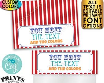 Carnival Goodie Bag Toppers, Any Text/Colors, Birthday Party Favor, Custom PRINTABLE 5x7" Labels for Plastic Bags <Edit Yourself with Corjl>