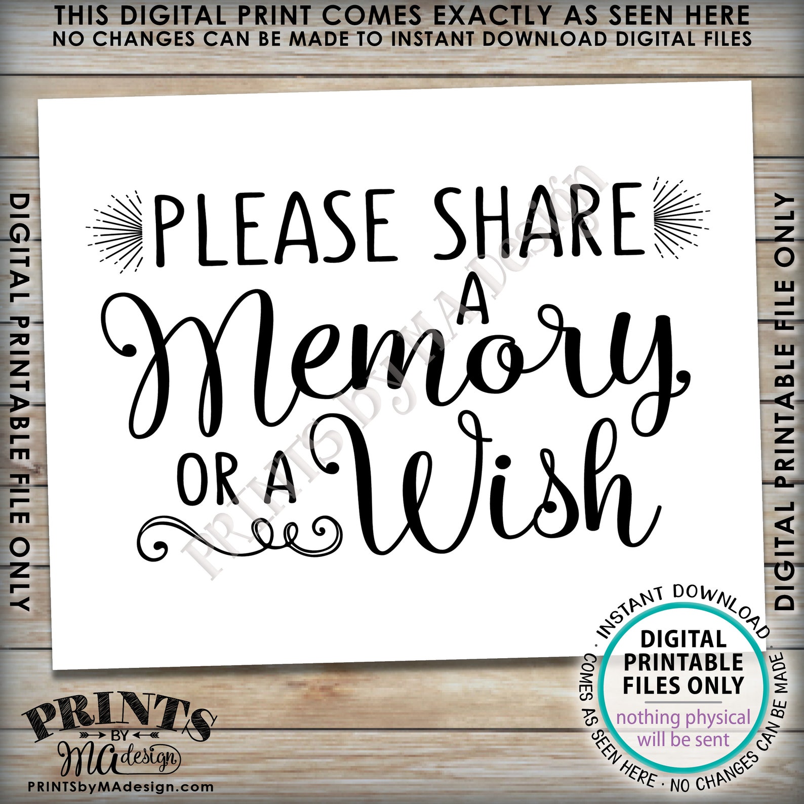Share a Memory or a Wish Sign Write a Memory Share Memories - Etsy