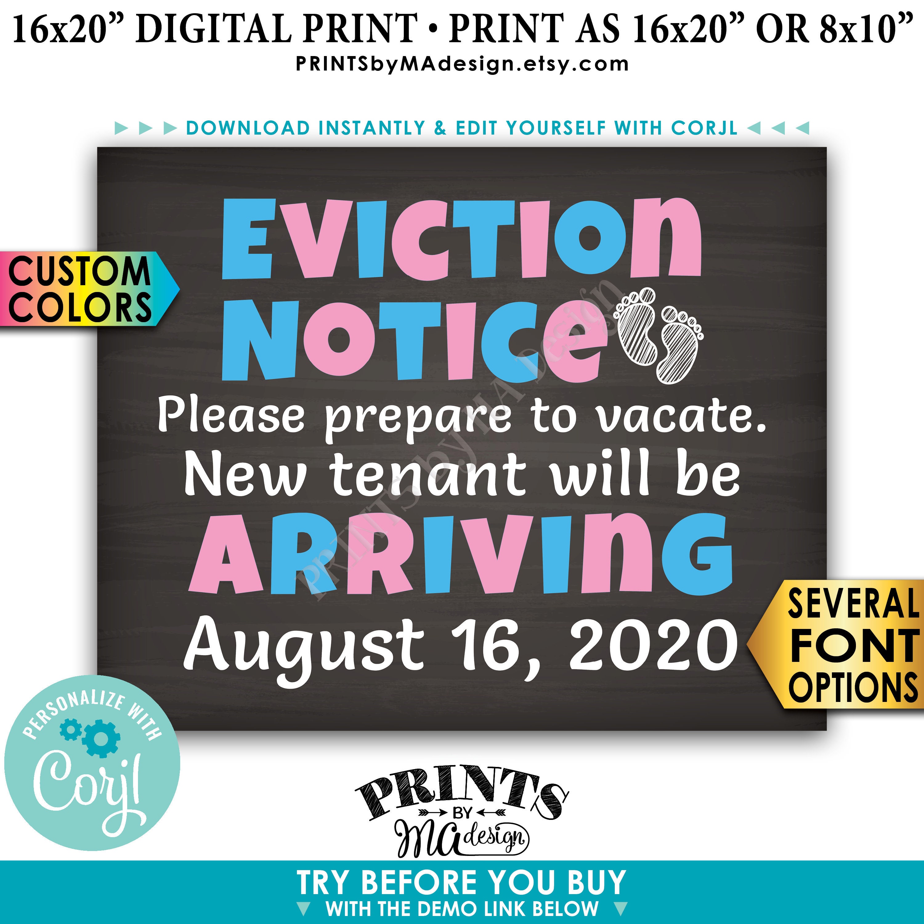 eviction notice pregnancy announcement prepare to vacate for baby