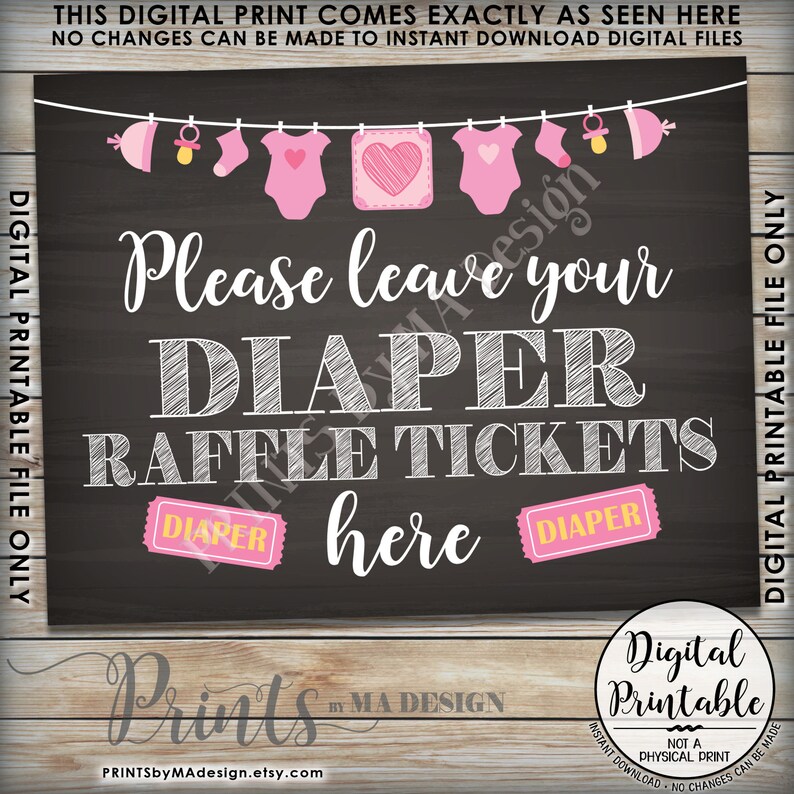 Diaper Raffle Ticket Sign Leave Your Raffle Ticket Here - Etsy