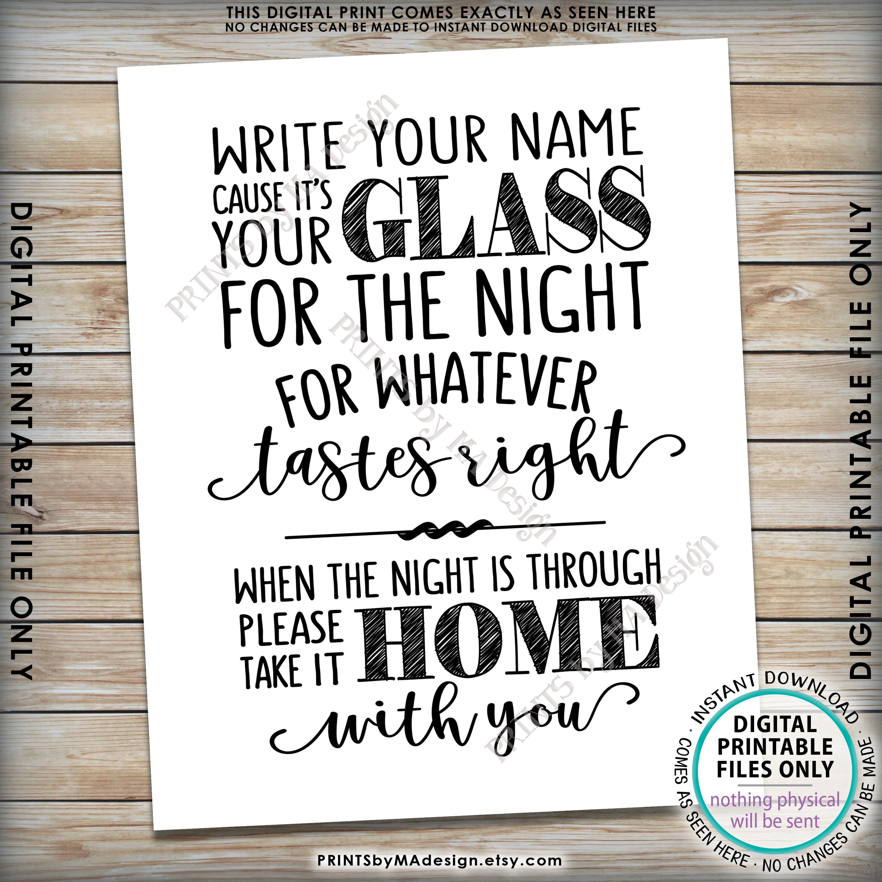 Ultieme forum Veranderlijk Your Glass for the Night for Whatever Tastes Right SIgn, Write Your Name and Take it Home With You, Wedding Sign, PRINTABLE 8x10” Sign Ultieme forum Veranderlijk Your Glass for the Night for Whatever Tastes Right SIgn, Write Your Name and Take it Home With You, Wedding Sign, PRINTABLE 8x10” Sign