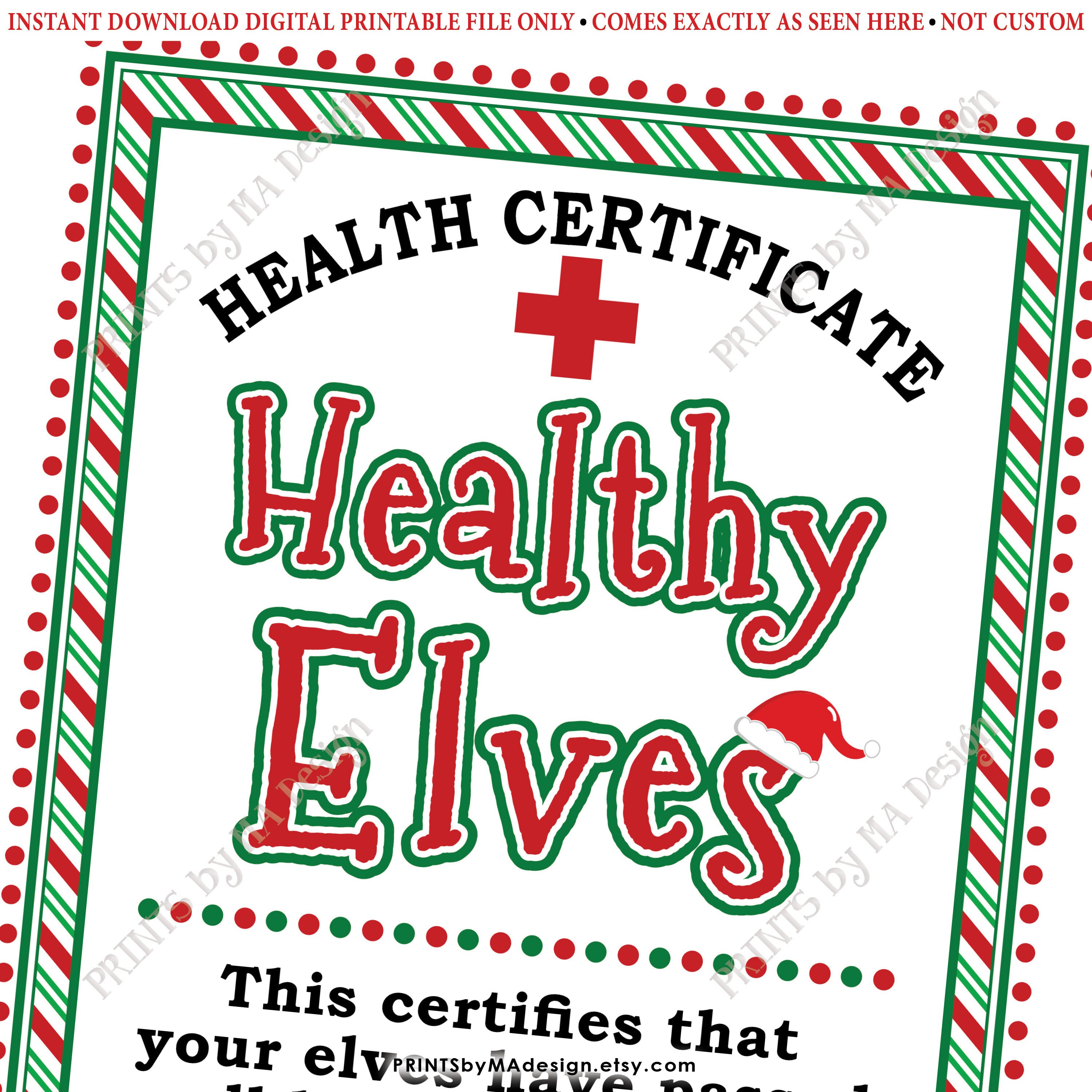 Healthy Elves Certificate Quarantine 14 Days Isolation Health Dept 