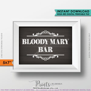 Bloody Mary Bar Sign, Wedding Reception, Celebration, Shower, Party ...