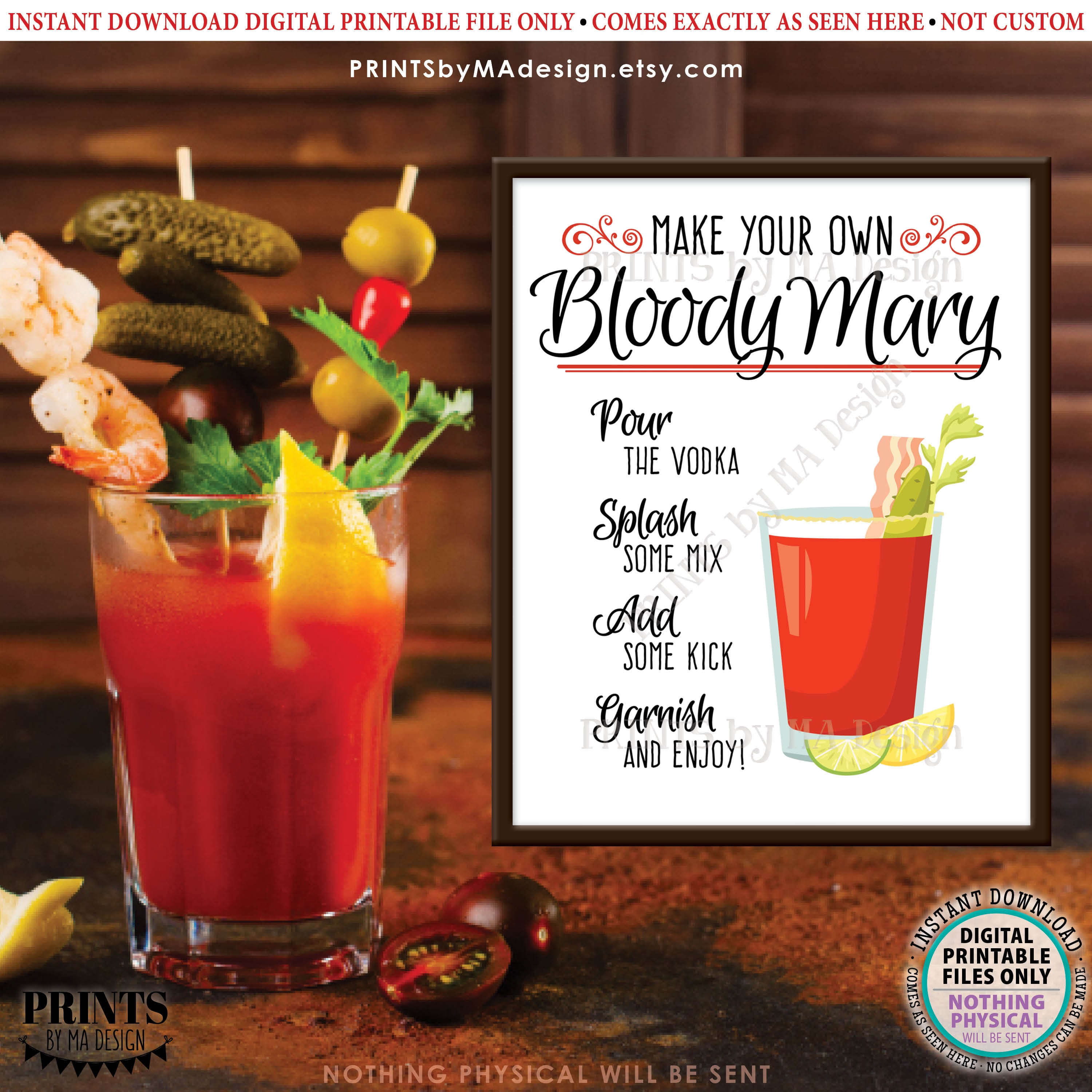 Bloody Mary Sign Make Your Own Bloody Mary Drink Wedding Bridal Shower Brunch Cocktails Bloody Mary Sign Make Your Own Bloody Mary Drink Wedding Bridal Shower Brunch Cocktails