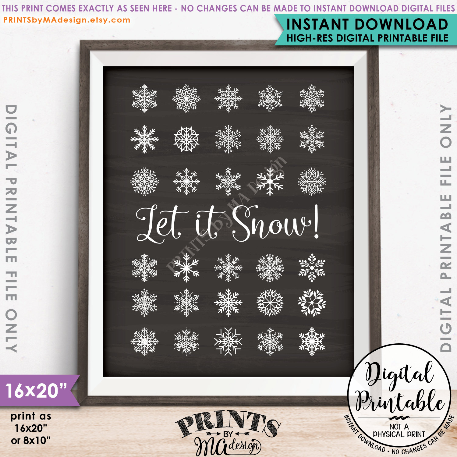 let it snow printable sign