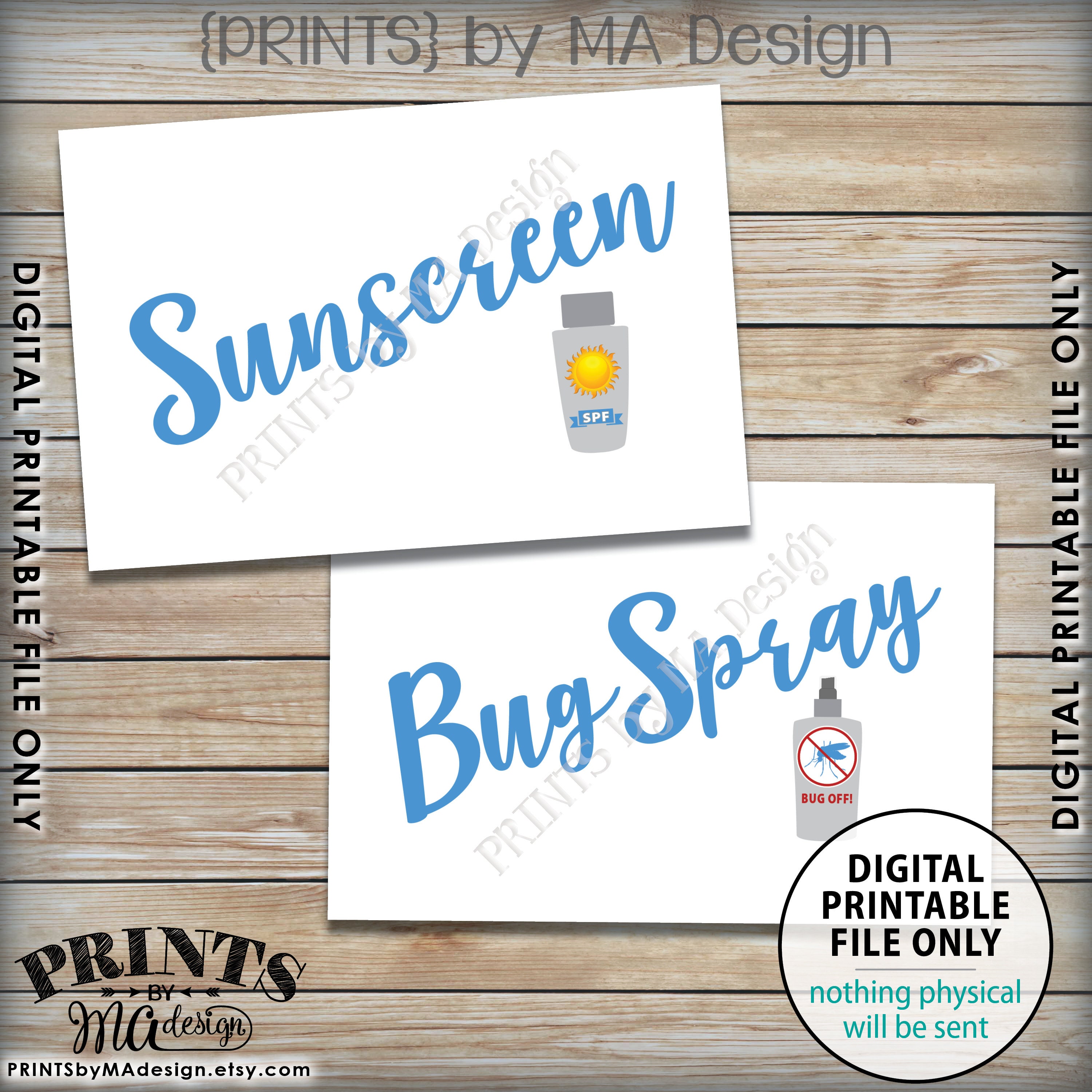 Sunscreen And Bug Spray Signs Graduation Party Decorations Summer