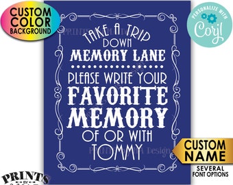 Memory Sign, Take a Trip Down Memory Lane & Share a Favorite Memory, Better with Age, PRINTABLE 8x10/16x20" Sign <Edit Yourself with Corjl>