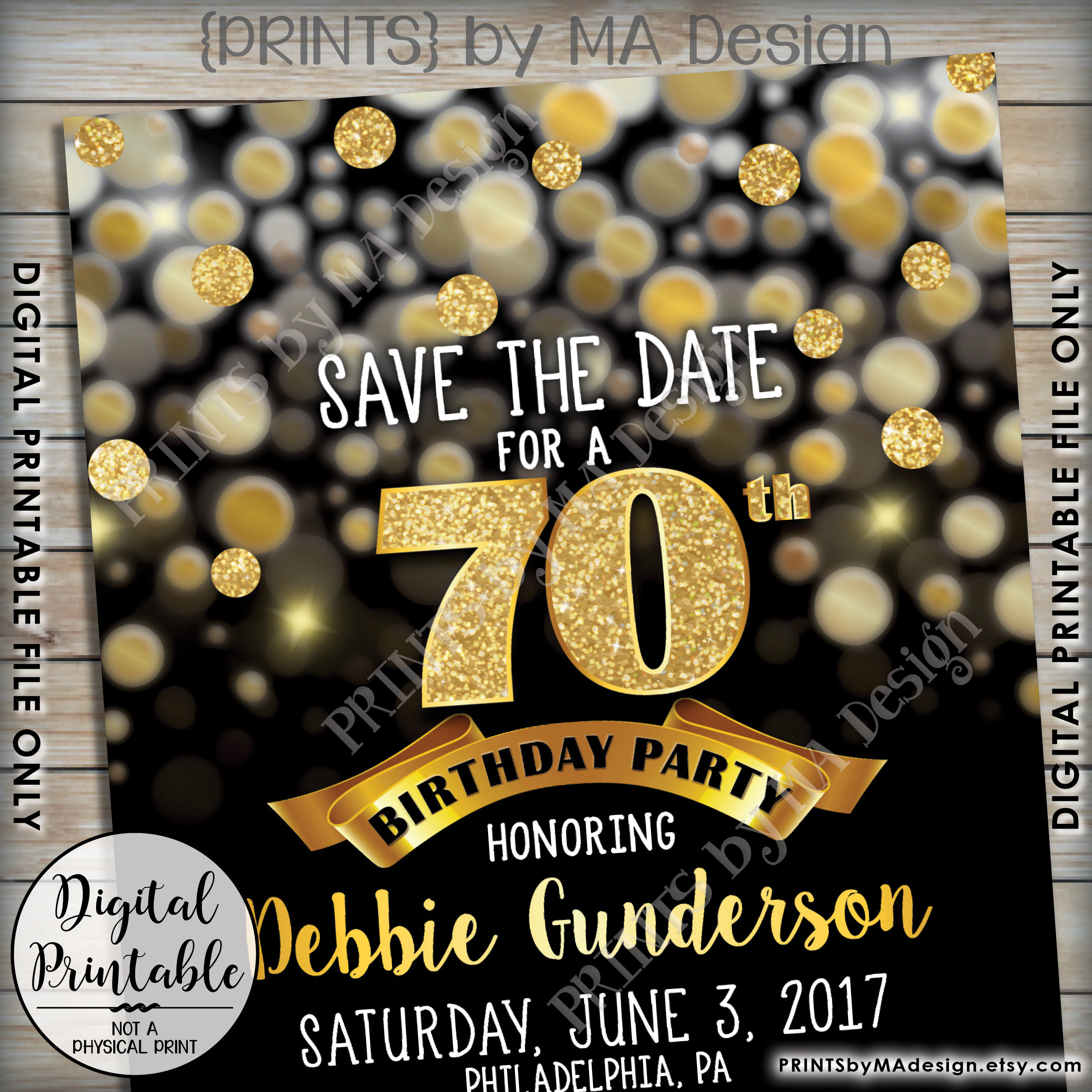 Birthday Party Save The Date Birthday Save The Date STD 30th 40th 