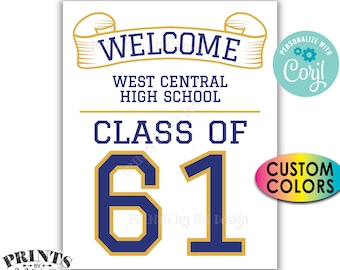 Class Reunion Welcome Sign, Custom Class of Reunion Decorations, Custom PRINTABLE 8x10/16x20” Sign <Edit Yourself with Corjl>