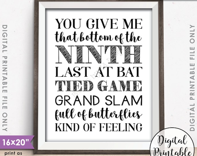 Baseball Wedding Sign, Rustic Wedding Baseball Decor, Grand Slam Wedding, Black & White Instant Download 8x10/16x20” Printable Sign