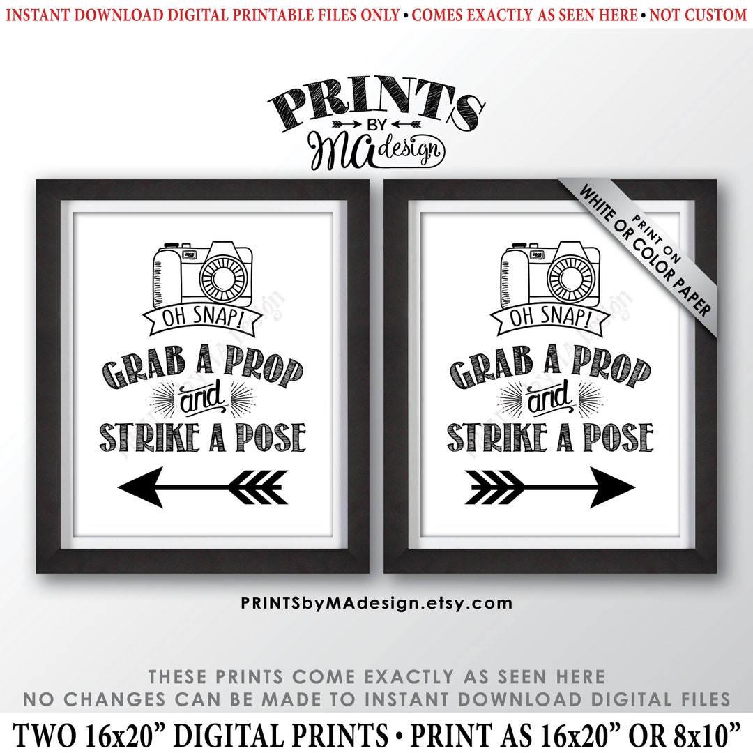 Grab a Prop and Strike a Pose Signs With Arrows, Directions Pointing to ...