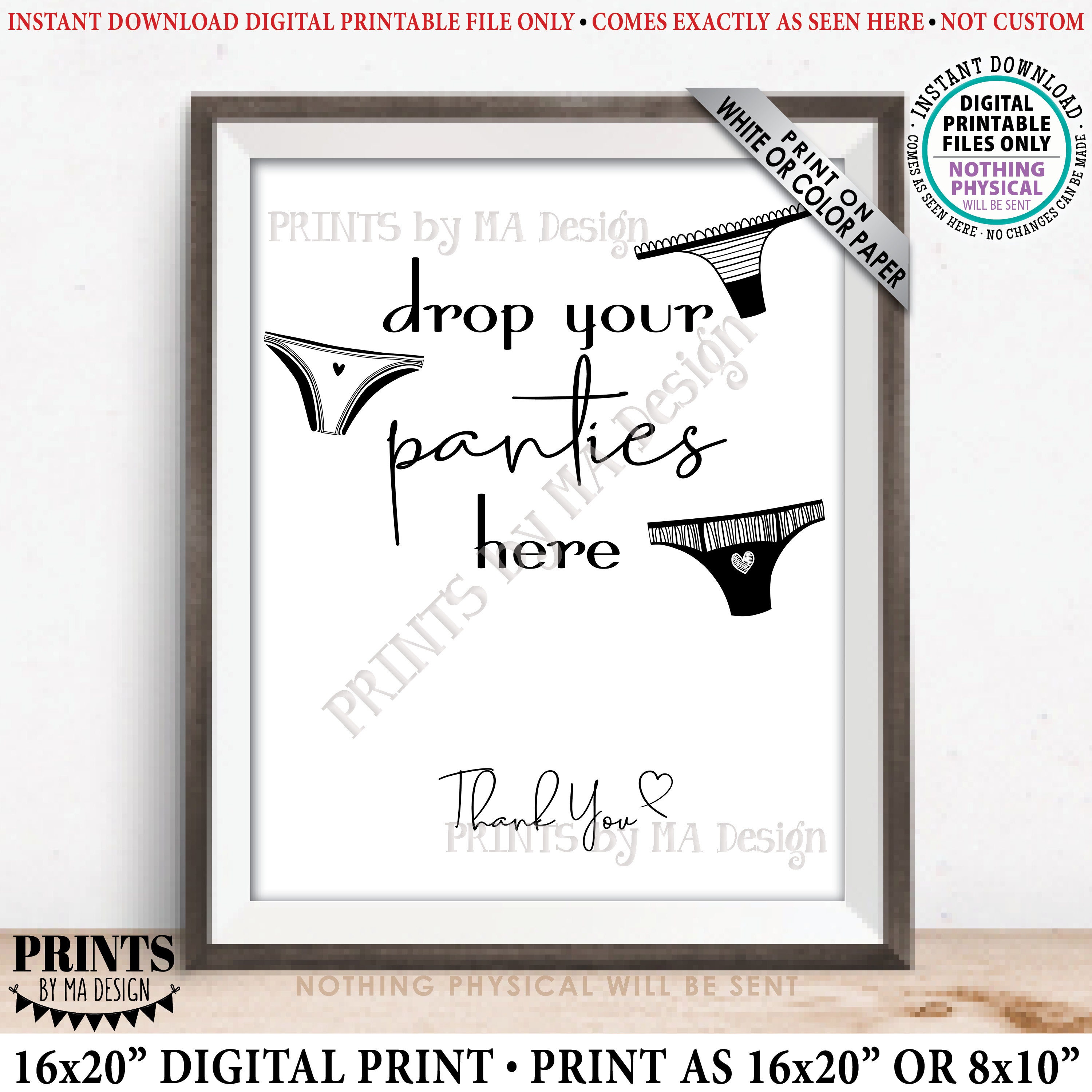 Panty Game Card, Drop Your Panties Sign, Kate Bridal Shower Games, Floral  Bachelorette Party Game, Printable Lingerie Shower Underwear Game 