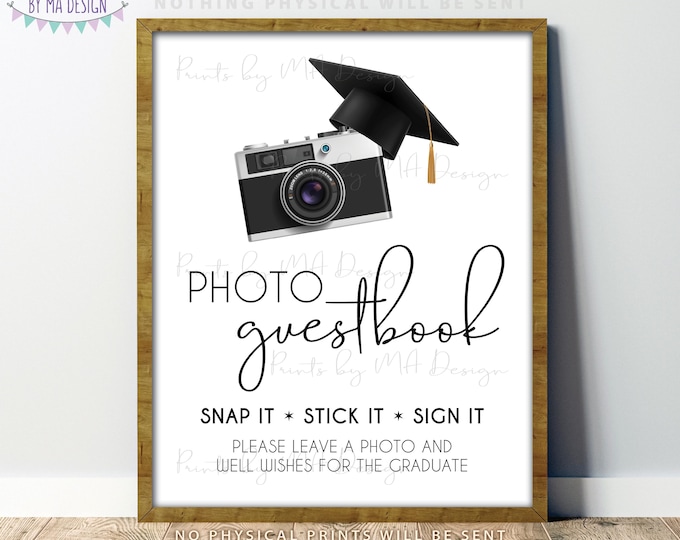 Graduation Photo Guestbook Sign for Graduation Party, Grad Memory Book, Scrapbook, Guest Book, Well Wishes, PRINTABLE 8x10/16x20” Sign <ID>