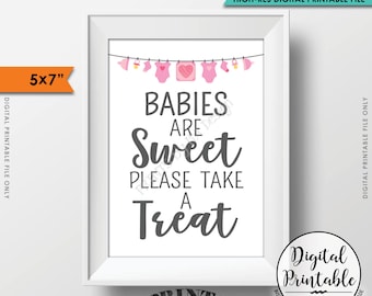 Treat Sign, Babies are Sweet Please Take a Treat Baby Shower Sign, Sweet Treats Sign, Baby Shower Treats, Printable 5x7” Instant Download